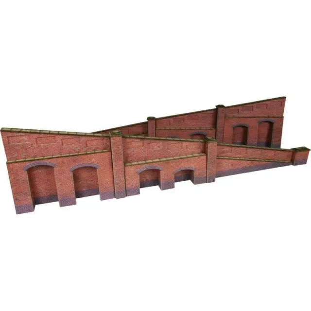 Tapered Retaining Wall Red Brick Oo / Ho Card Kit Metcalfe Po248