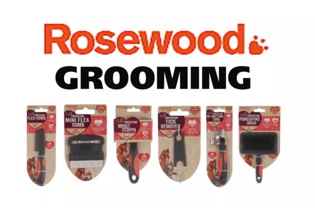 Rosewood Grooming Brush Rake Moult Stoppa Slicker Glove Shredder - NQP