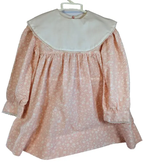 Vintage Handmade Size 5 Girls seersucker Dress Pink & White Childrens Clothes