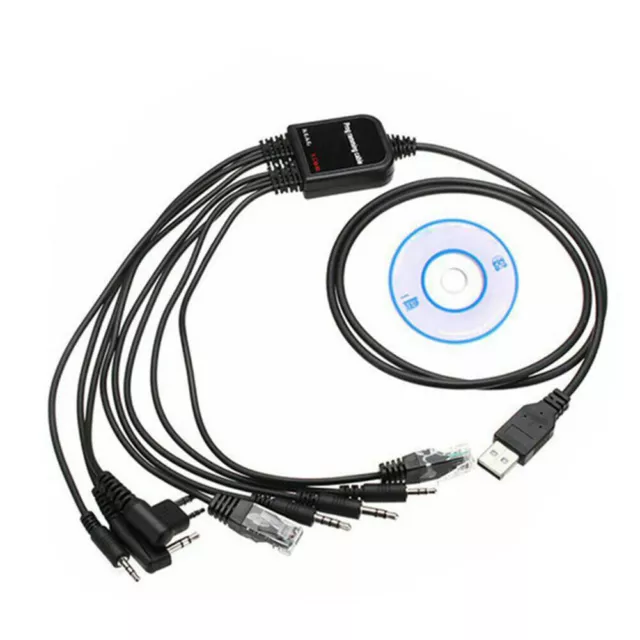 8 in 1 USB Programming Cable+Software CD For Motorola Baofeng Kenwood HYT Radio 2