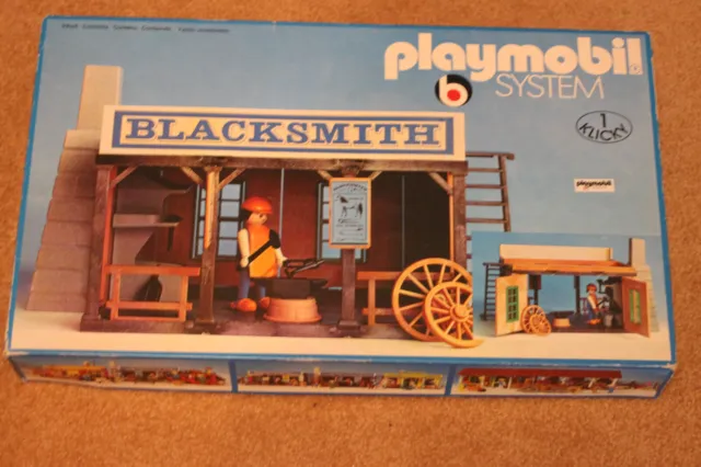 Playmobil 1 Klicky  western Blacksmith 3430 vintage boite ************