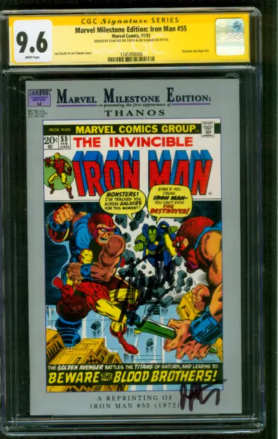Iron Man 55 CGC 2XSS 9.6 Stan Lee Starlin 1st Thanos Milestone Ed 1992 Avengers