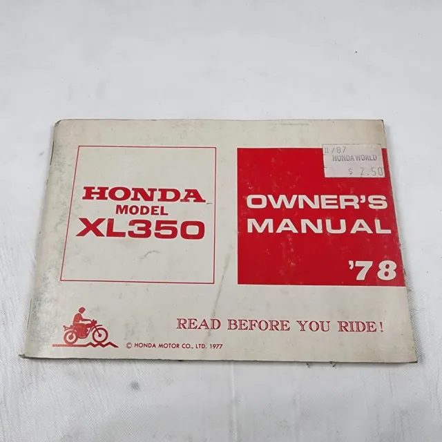 Original 1978 Honda XL350 K4 Owner's Manual Book XL 350 OEM 3138504