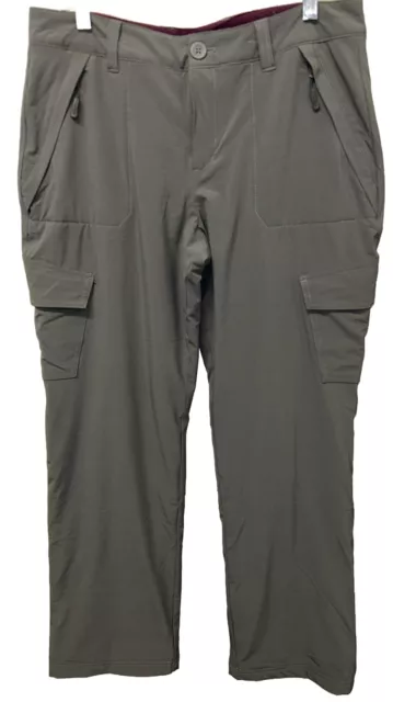 Eddie Bauer Womens Fleece Lined Black Cargo Pants Hiking Gorpcore Size 12