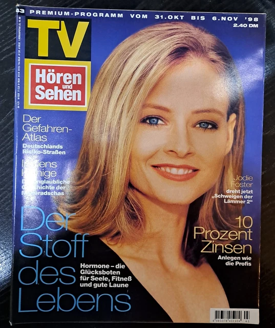 Die 2 Hören Und Sehen TV HÖREN UND Sehen Jodie Foster Magazine Cover Nov. 1998 EUR 15,00