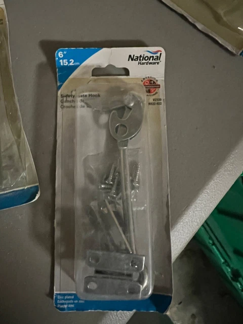 National Hardware  6 in. L Zinc-Plated  Silver  Steel  Safety Gate Hook  1 pk