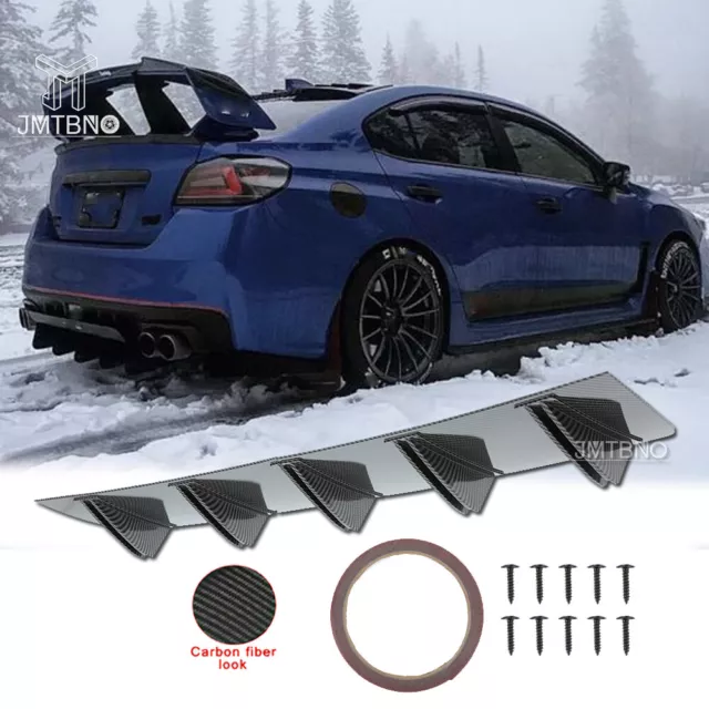 Carbon Fiber Car Rear Diffuser Bumper Fins Spoiler Lip For Subaru WRX STI Sport
