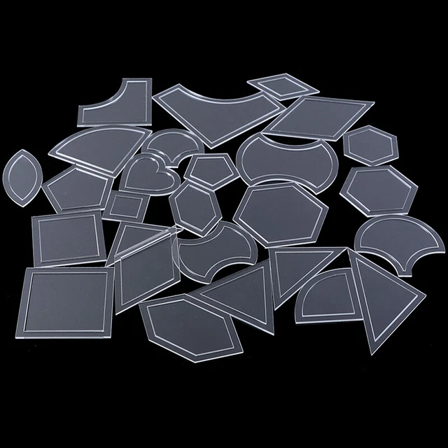 Set of 54pcs Acrylic Ruler Quilt Patchwork Template Quilting Sewing CraftY WfFHQ