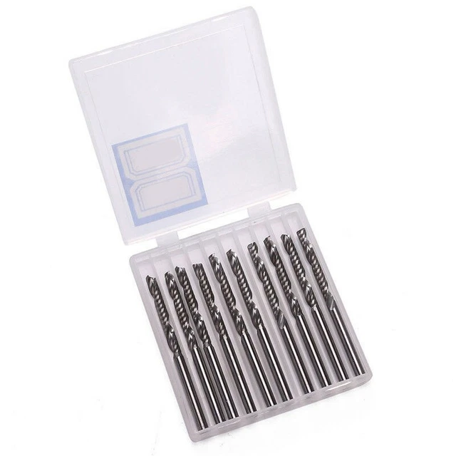 Spirale Fin Moulin CNC Acrylique Bois Outil Carbure Fraise 10pcs Routeur Bits
