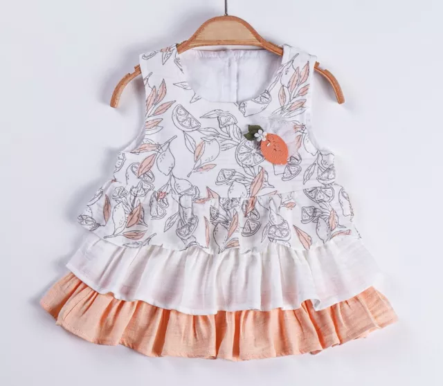 Neu baby Mädchen Kleid Musselin Kleid Sommerkleid Kleider Gr. 68 74 80 86 92 98 3