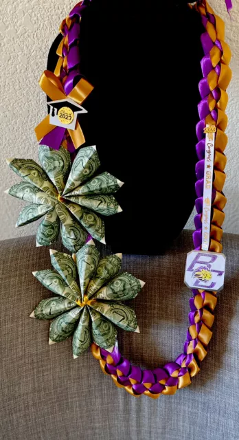 Graduation money lei. Free Ship In 2 Days CA. Can customize colors.