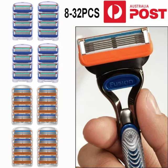 Up to 32x Razor Shaver Trimmer Shaving Replacement Blades For Gillette Fusion 5