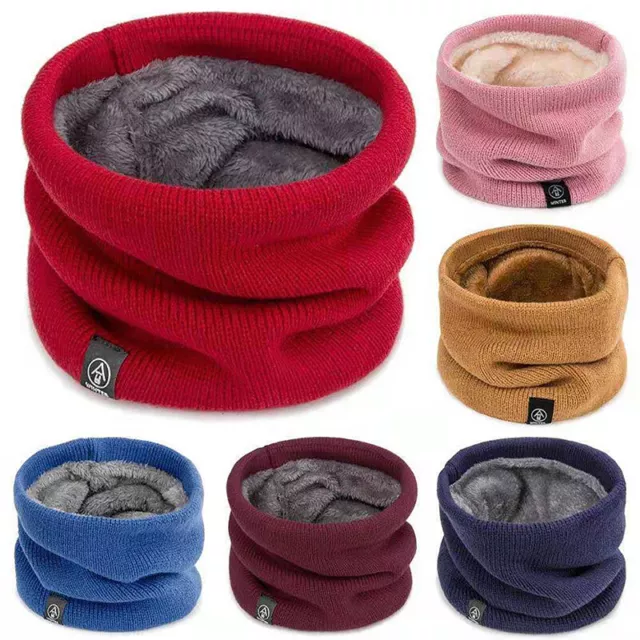 Cashmere Plush Warm Winter Ring Scarf Women Men Knit Full Face Mask Snood NeK_