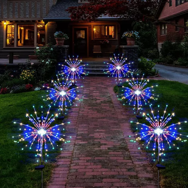 2/4PCS Solar Lights Outdoor Garden 150LED Solar Powered Firework Light Lamp DIY