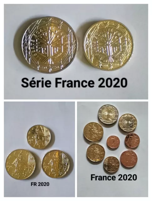 Série 8 Pièces euros France 2020 - 2 Euros à 1 Cent Complète RARE