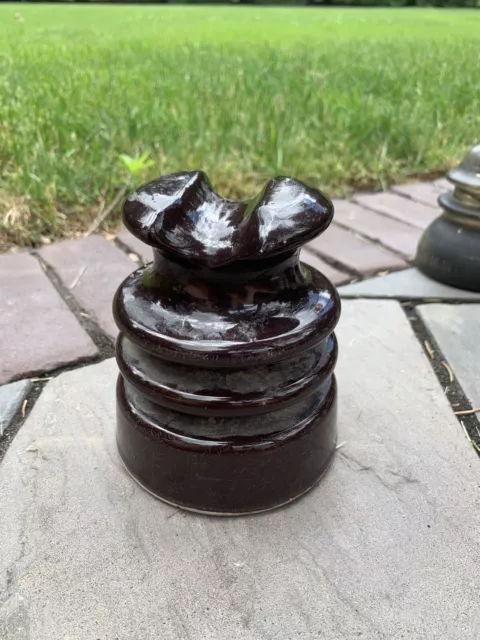 Vintage Locke Hi Top Brown Porcelain Ceramic Insulator