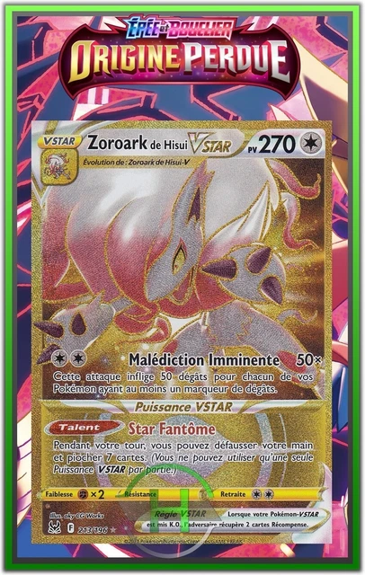 Zoroark Vstar - EB11:Origine Perdue - 213/196 - Carte Pokémon Française Neuve
