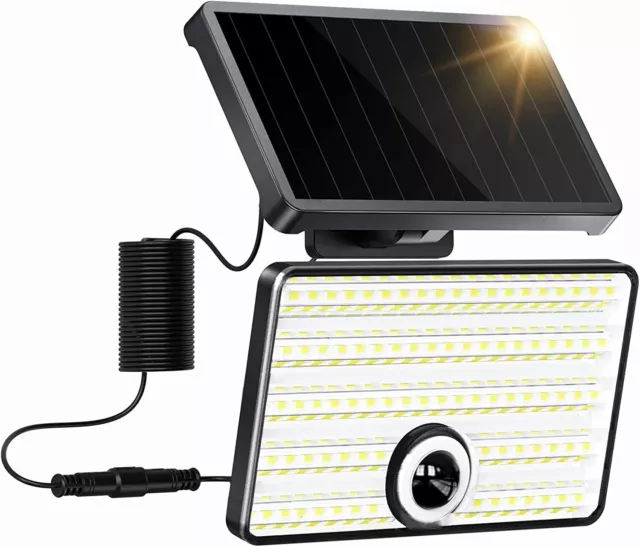 Quntis Lampe Solaire Extérieur avec Détecteur de Mouvement Projecteur 3000LM 85