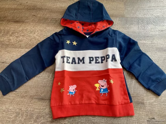 NEW Peppa Pig Hoodie Hooded Jumper 3-4 Years Long Sleeve