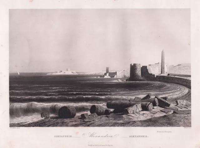 Alexandria Egypt Ägypten Egypte Stahlstich engraving gravure Löffler 1868