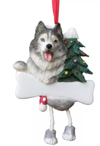 Siberian Husky Ornament "Dangling Legs" Hand Painted and Easily Personalized