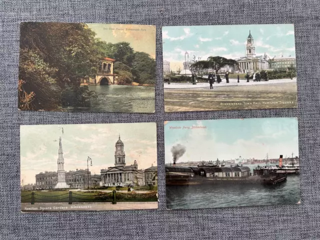 Birkenhead Liverpool Early 1900 Postcard Set X 4 Postcards