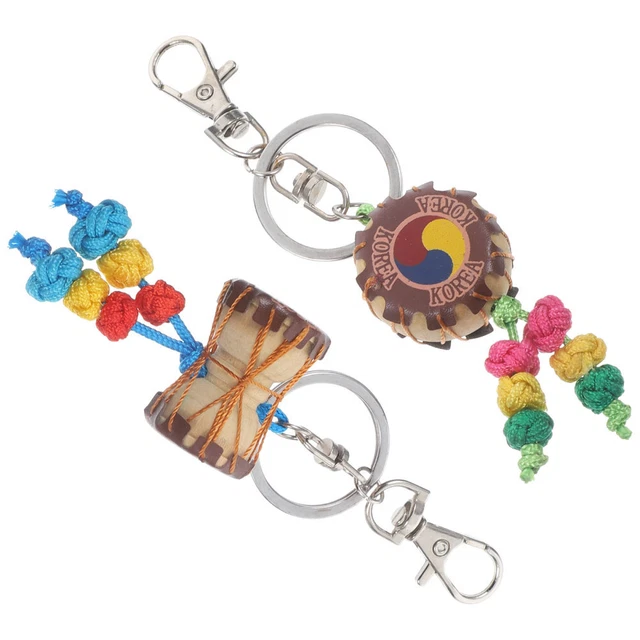 2 Pcs Waist Drum Key Ring Couple Chain Snare Keychain Folk-custom