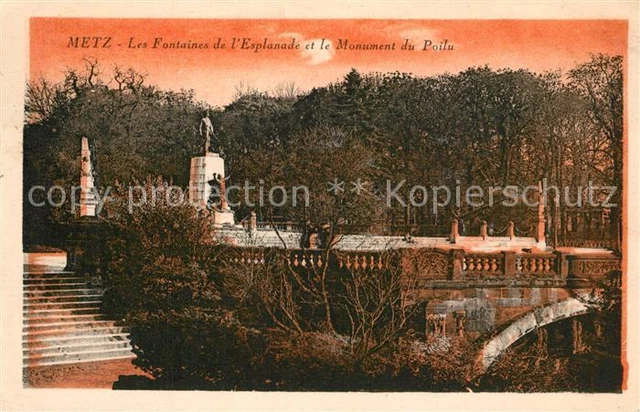 13513114 Metz__57_Moselle Fontaines de l'Esplanade et Monument du Poilu