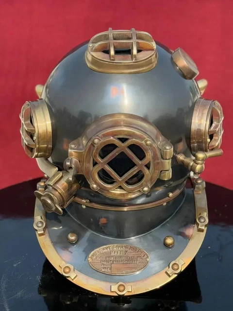 Casque nautique de plongée sous-marine de 45,7 cm | Casque décoratif de bateau maritime | Nagina International (45,7 cm, nickel aluminium Casque nautique de plongée sous-marine de 45,7 cm | Casque décoratif de bateau maritime | Nagina International (45,7 cm, nickel aluminium