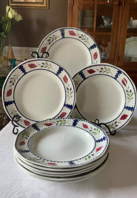 9 Adams Lancaster English Ironstone 10 1/8” Dinner Plates Made In England