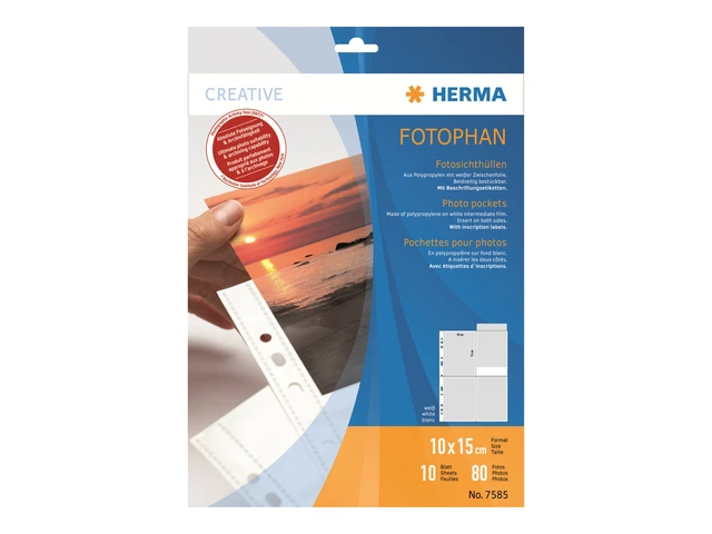HERMA Fotophan Sleeve x 10 A4 10 Sheets 7585