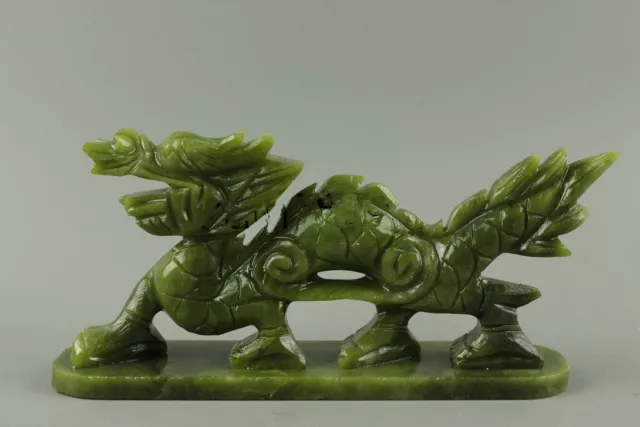 NEW Exquisite 100% Natural Jade Handmade Hand-Carved Dragon Statues