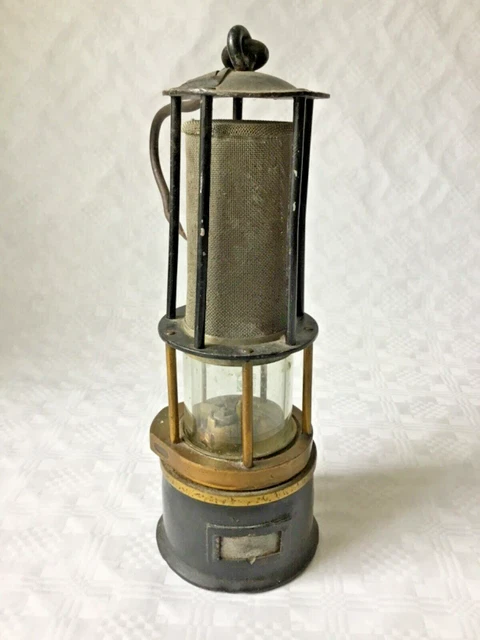 schöne alte Petroleum/Öllampe Grubenlampe Jena Schott&Gen.