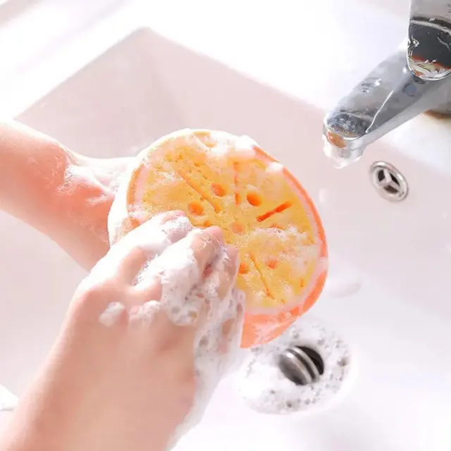 Spazzola per piatti spugna frutta legno polpa spugna spazzola da bagno spazzola assorbente