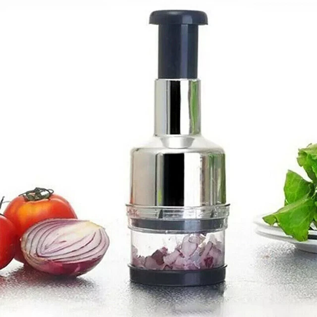 MANUAL HAND PRESS Garlic Onion Chopper Vegetable Food Cutter Processor