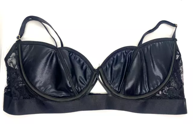 Ann Summers The Divinity Peep Bra S 8-10 Black New With Tags