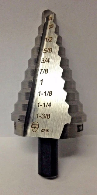 Klein Tools 59009 1/4" to 1-3/8" High-Speed Steel Step Drill Bit USA