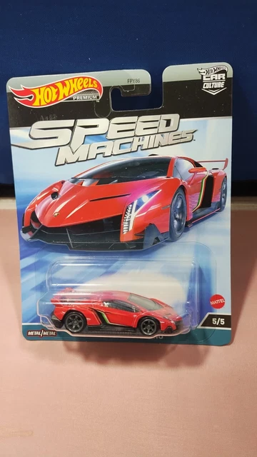 Hot Wheels Premium Speed Machines Lamborghini Veneno Real Riders Red Diecast New