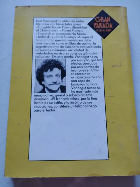 El Francotirador Kurt Vonnegut 1983 Plaza & Janes - LIBRO Español Am 2