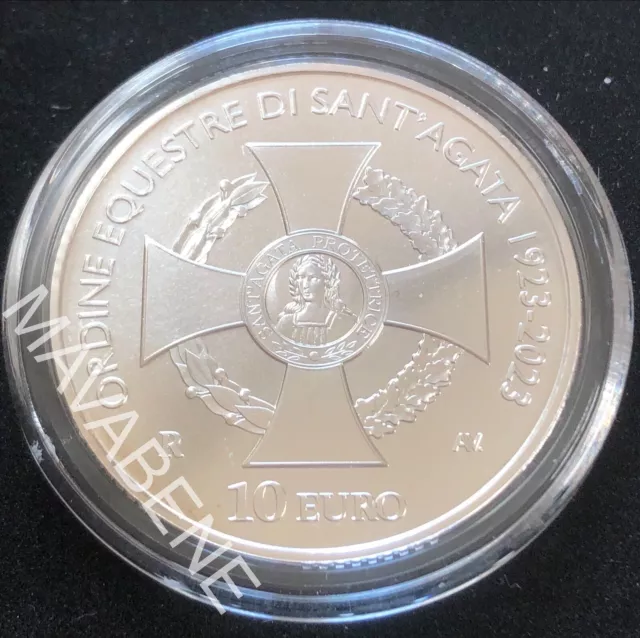 San Marino 2023 Orden Ecuestre Sant' Ágata Moneda Plata Fior De Acuñación