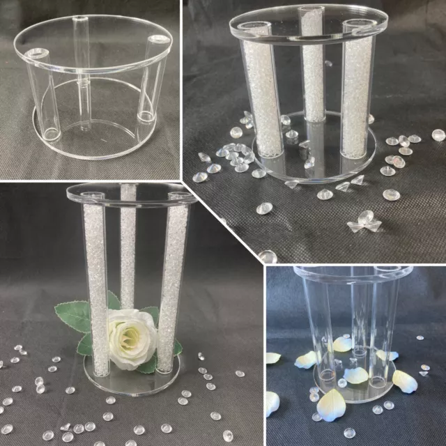 Clear Acrylic Cake Spacer Separator Stands Round Custom Sizes Wedding Display