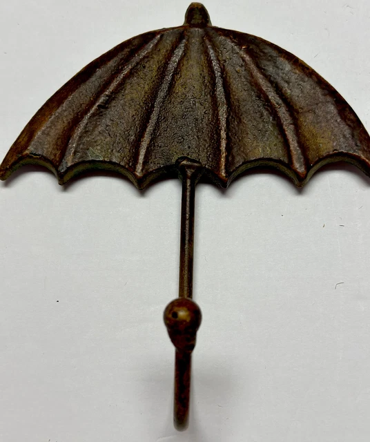 Vintage Cast Iron Wall Hook Brass Bronze Look Patina