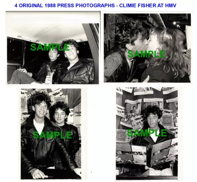 4 Original 1988 Press Photos Simon Climie And Rob Fisher Of Climie Fisher At Hmv