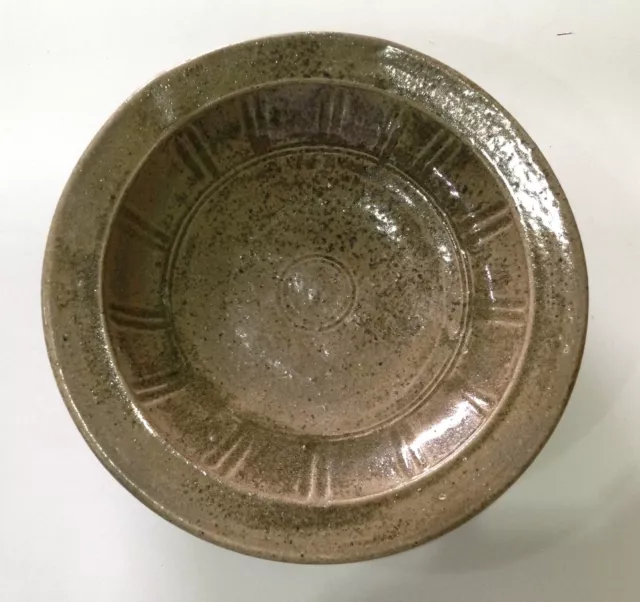 Burmese Myanmar 缅甸 15th Century Stoneware Celadon Large size Plate 29cm Diameter