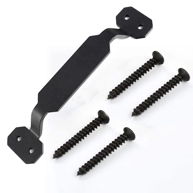 Easy Access Iron Matte Black Barn Door Flush Handle Protects Against Corrosion