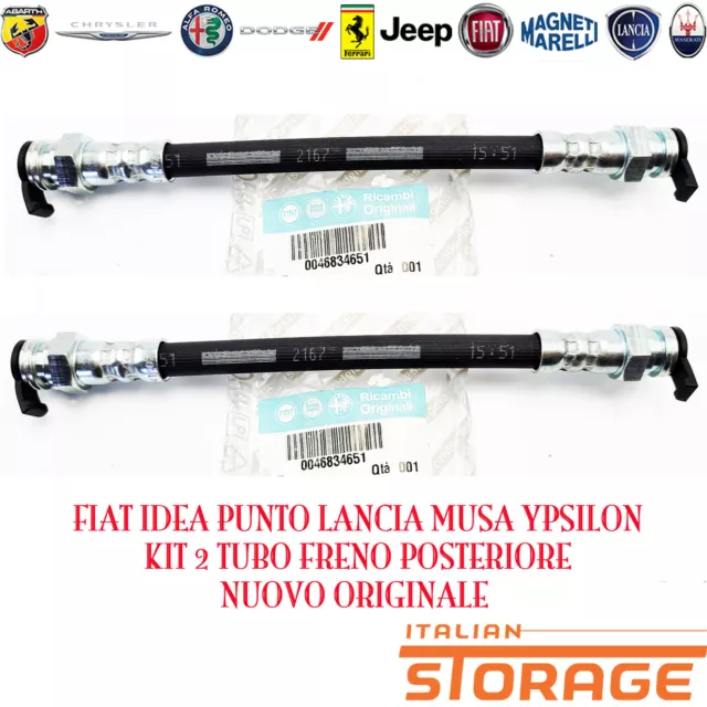 Fiat Idea Punto Lancia Musa Ypsilon Kit 2 Tubo Freno Posteriore 46834651