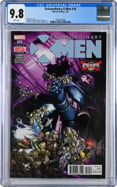 Extraordinary X-Men #10 CGC 9.8 (Jul 2016, Marvel) Jeff Lemire, Apocalypse Wars