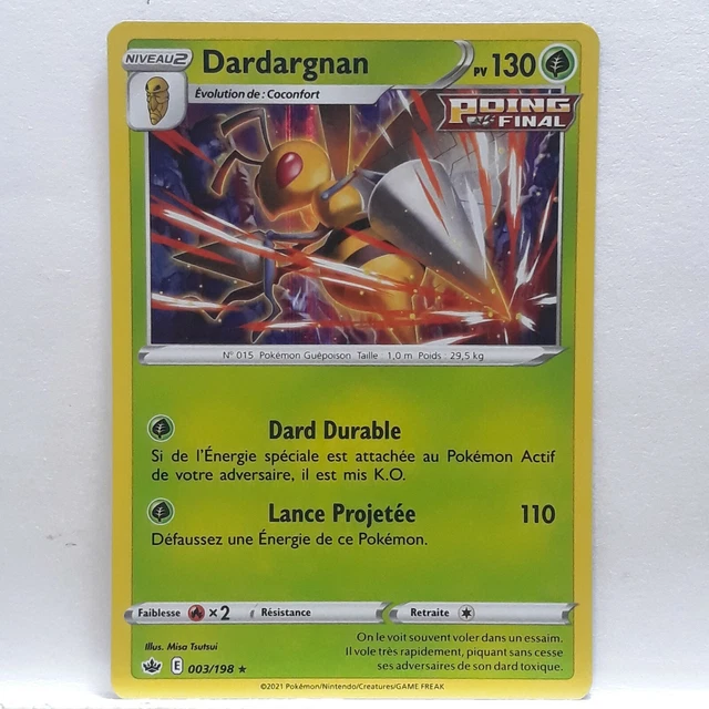 Pokemon EB06 Ice Kingdom Rare 003/198 Dardargnan Holo Card New (1494)