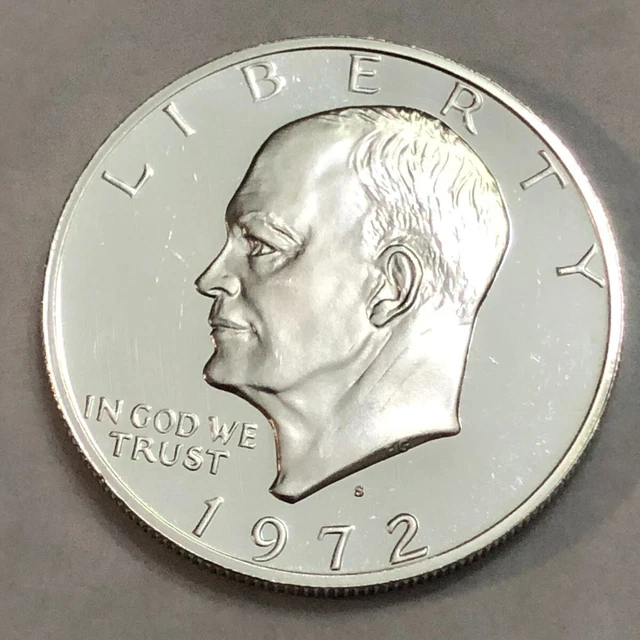 1972-S 40% silver gem proof Eisenhower IKE dollar.  #7