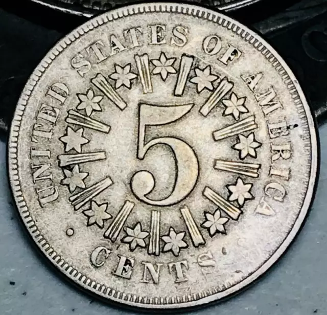 1866 Shield Nickel 5 Cents 5C RAYS CHOICE Civil War Era US Coin CC21385